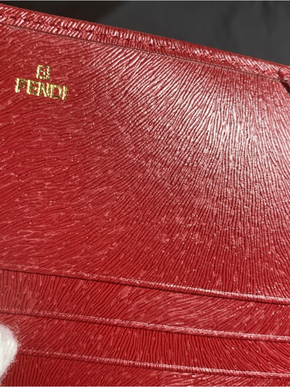 Fendi Red Wallet with Gold Logo - Picture 7 of 17